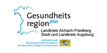 Logo der Gesundheitsregionenplus Stadt Augsburg, Landkreis Augsburg sowie Landkreis Aichach-Friedberg